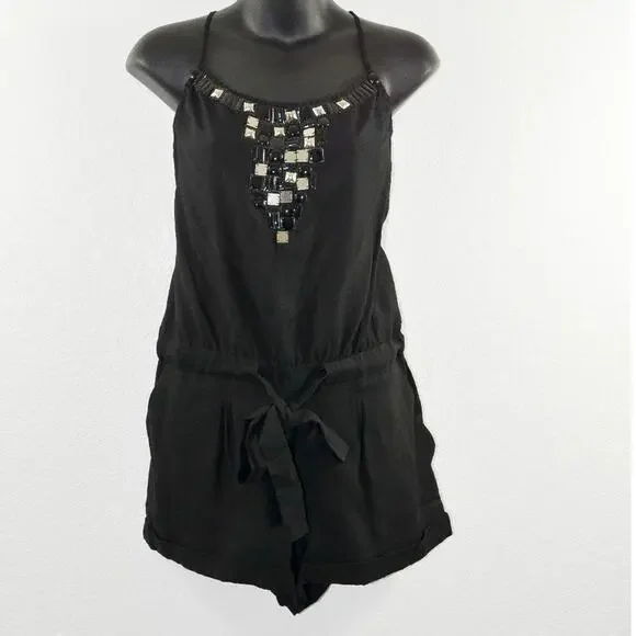 White House Black Market Black Romper size S - Picture 1 of 9